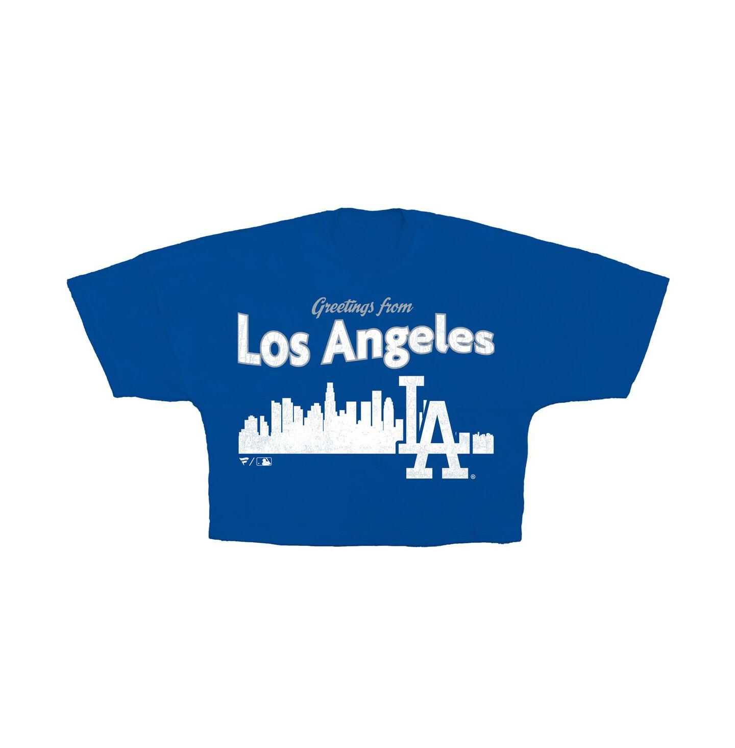 Женская футболка Fanatics Royal Los Angeles Dodgers Skyline Crop — фото 3