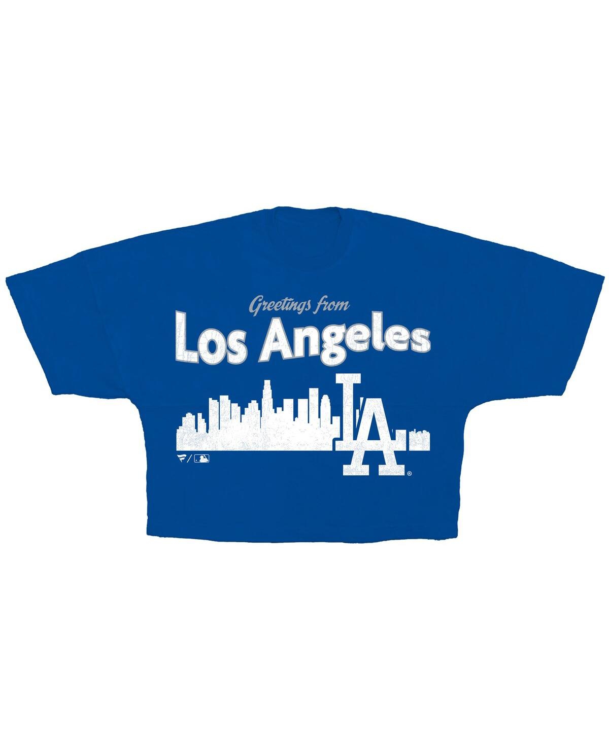 Fanatics Women's Royal Los Angeles Dodgers Skyline Crop T-shirt In Blue