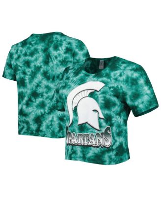 ZooZatz - Women's Green Michigan State Spartans Cloud-Dye Cropped T-Shirt