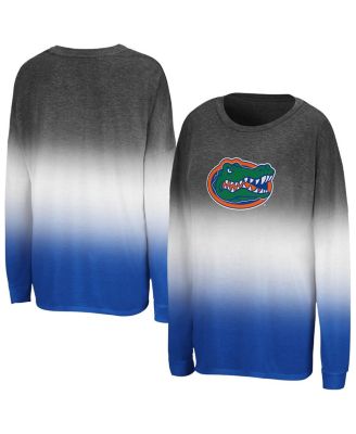 Colosseum - Women's Heather Black Florida Gators Winkle Dip Dye Long Sleeve T-Shirt