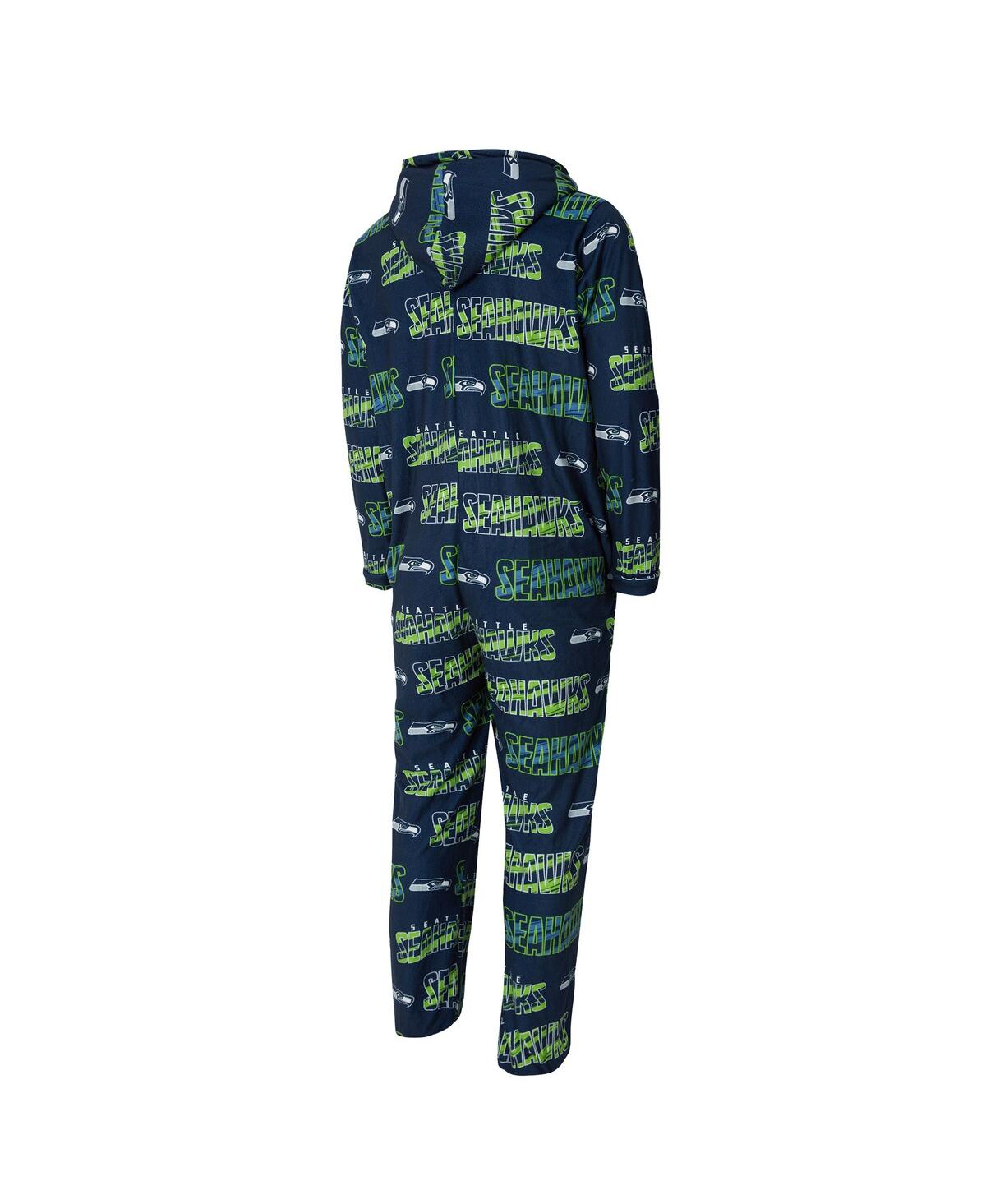 Concepts Sport Concept Sport Men's College Navy Seattle Seahawks Shuffle All-over-print Microfleece Full-zip Union  In Multi