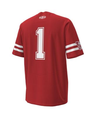 Men's 1 Red Wisconsin Badgers 1980 Throwback Home Replica Game Jersey
