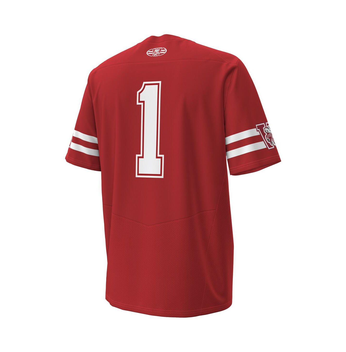 Мужской топ Under Armour 1 Red Wisconsin Badgers 1980 Throwback Home Replica Game Jersey — фото 2