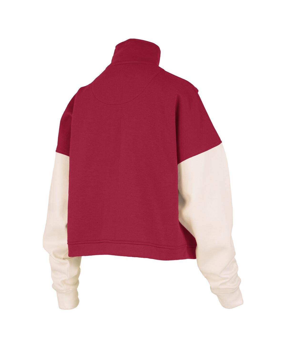 Pressbox Women's Cardinal Usc Trojans Ferrara Color Block Quarter-zip Sweatshirt In Red