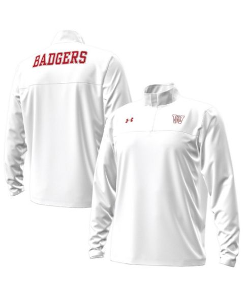 Мужская толстовка Under Armour White Wisconsin Badgers 1980 Throwback Game Quarter-Zip