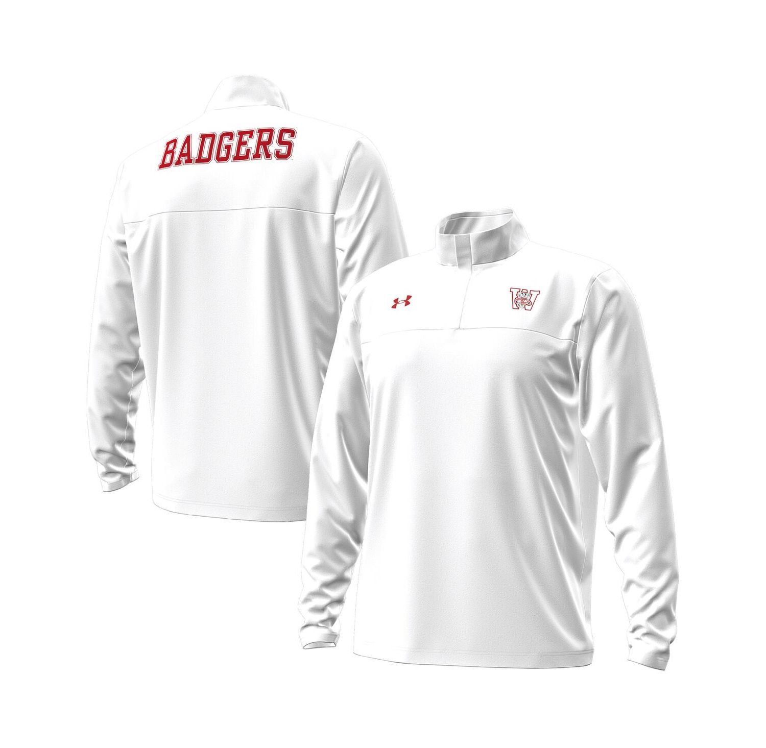 Men's White Wisconsin Badgers 1980 Throwback Game Quarter-Zip Sweatshirt