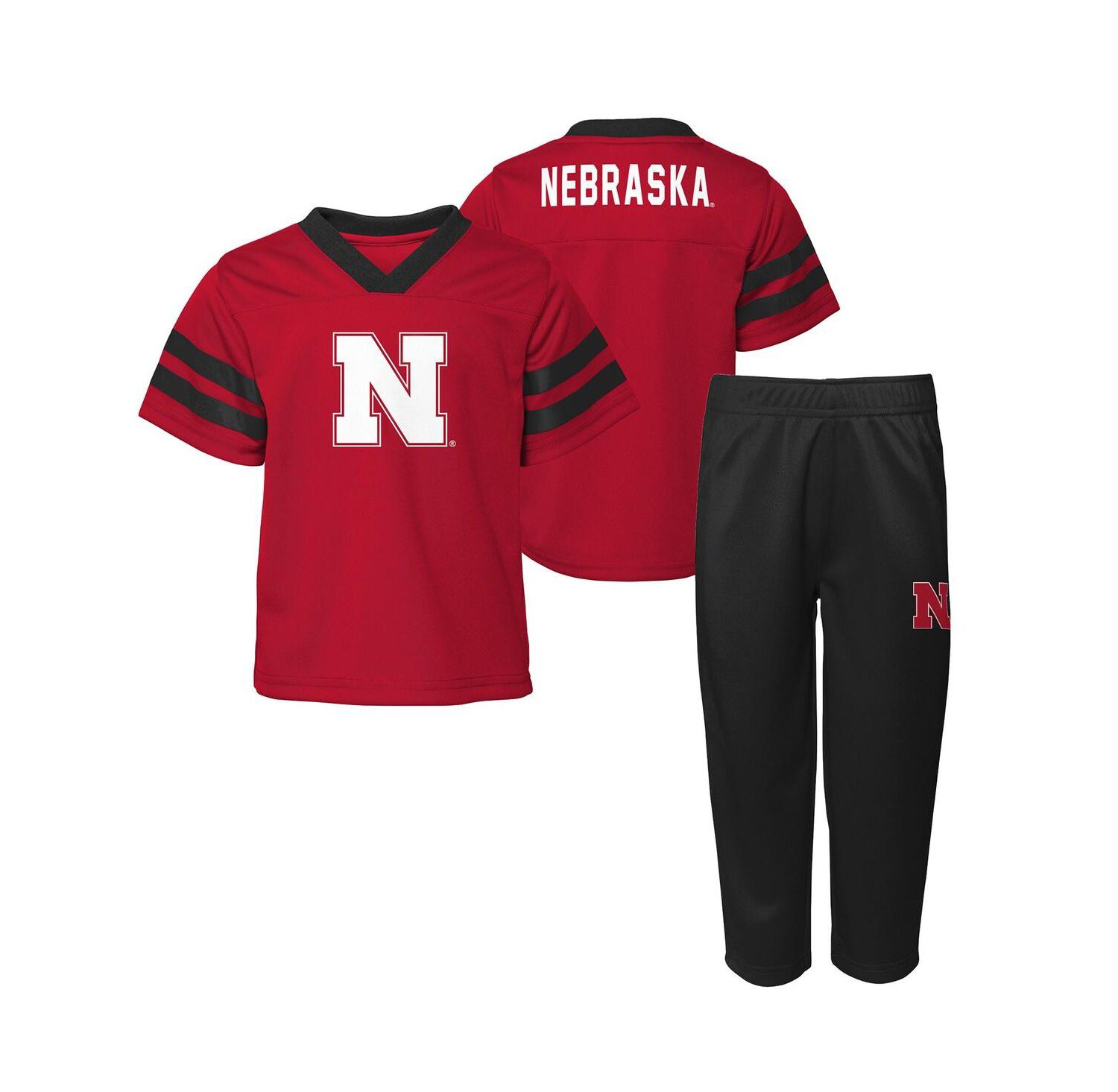 Big Boys and Girls 2-Piece Scarlet Nebraska Huskers Red Zone V-Neck Top and Pants Set