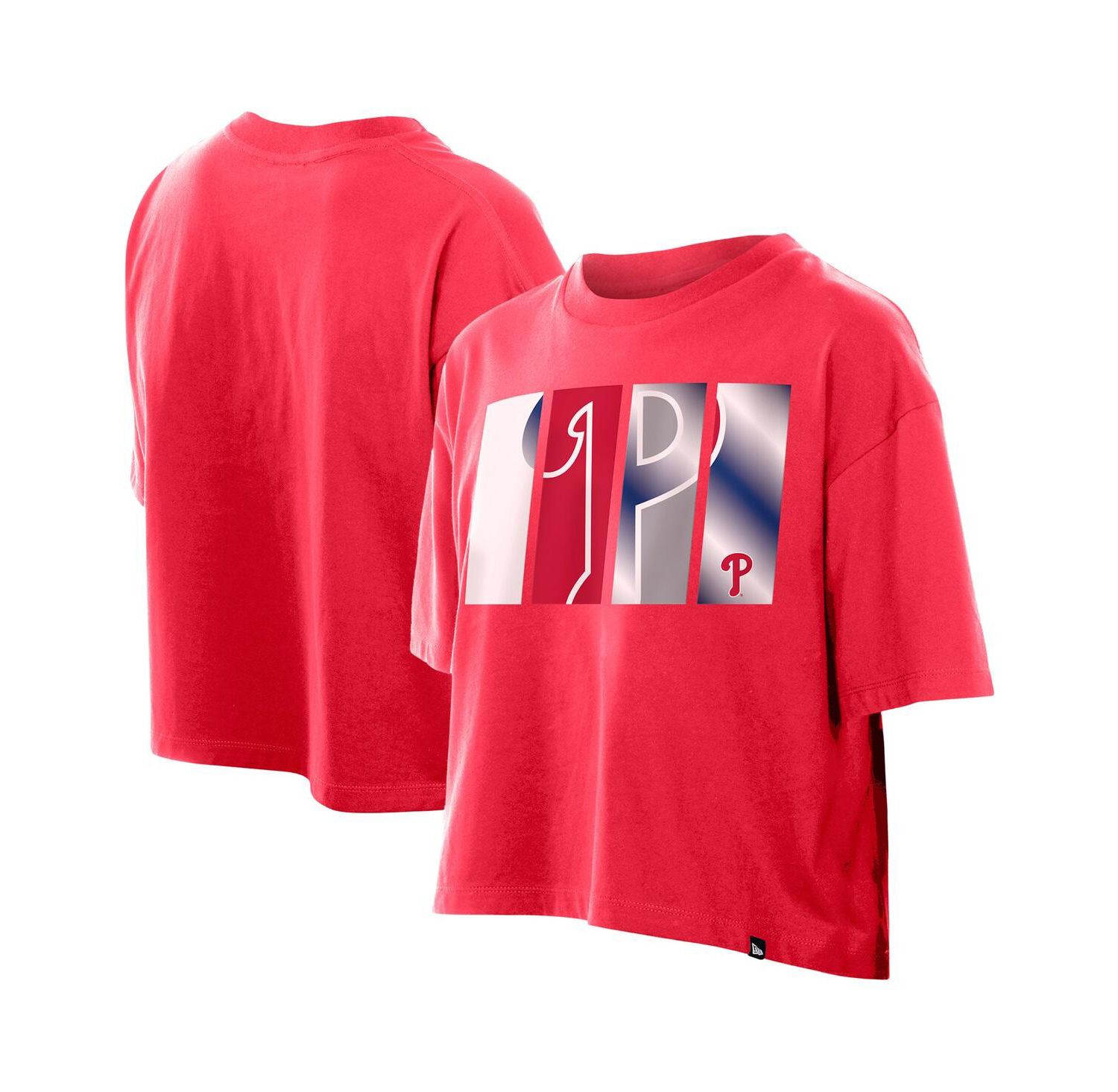 Women's Red Philadelphia Phillies Boxy Foil Logo T-Shirt