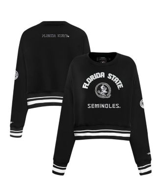 Pro Standard - Women's Black Florida State Seminoles Cultivated-Pearl Cropped Pullover Sweatshirt