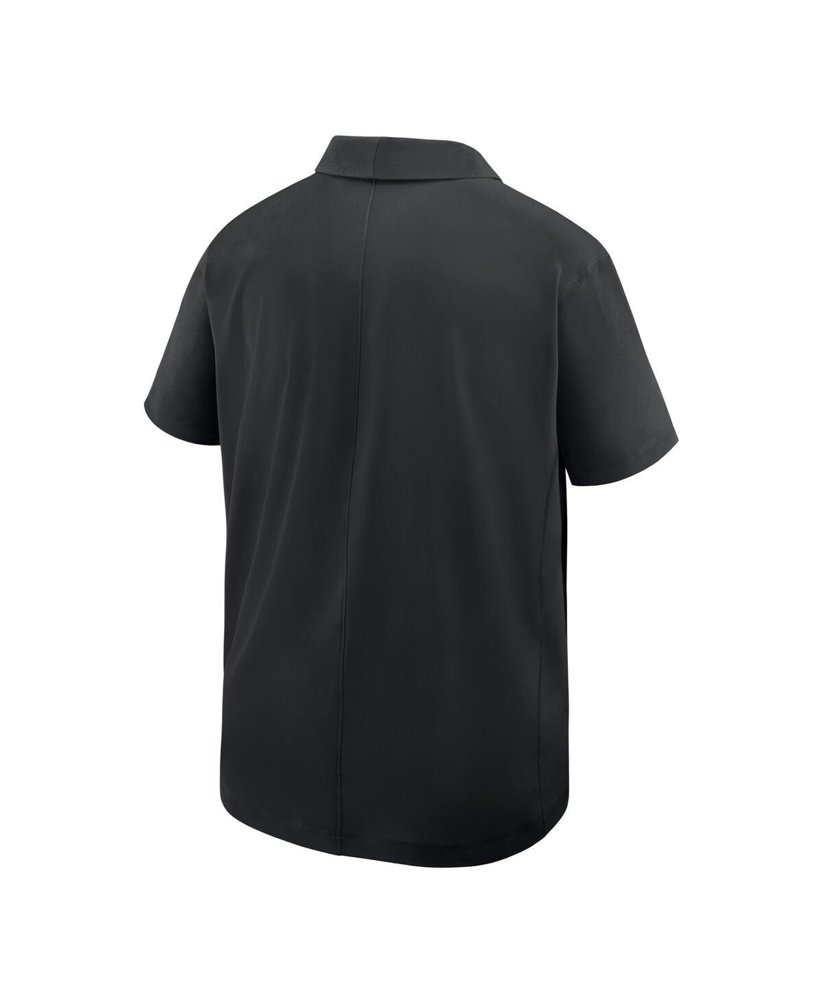 Nike Men's Black Vanderbilt Commodores Woven Dri-fit Polo Shirt In Black