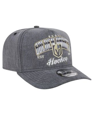 Men's Charcoal Vegas Golden Knights Throwback Washed A-Frame Pre-Curved 9FIFTY Snapback Hat