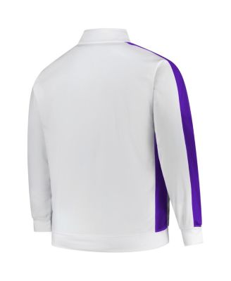 Men's White Minnesota Vikings Big Tall Tricot Full-Zip Track Jacket