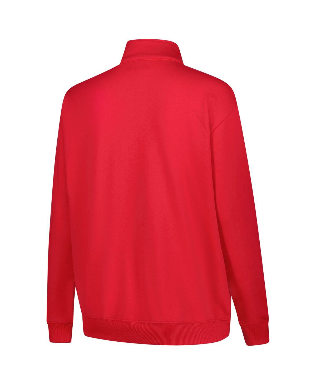Fanatics Women's Scarlet/gray Ohio State Buckeyes Plus Size Quarter-zip Pullover In Red