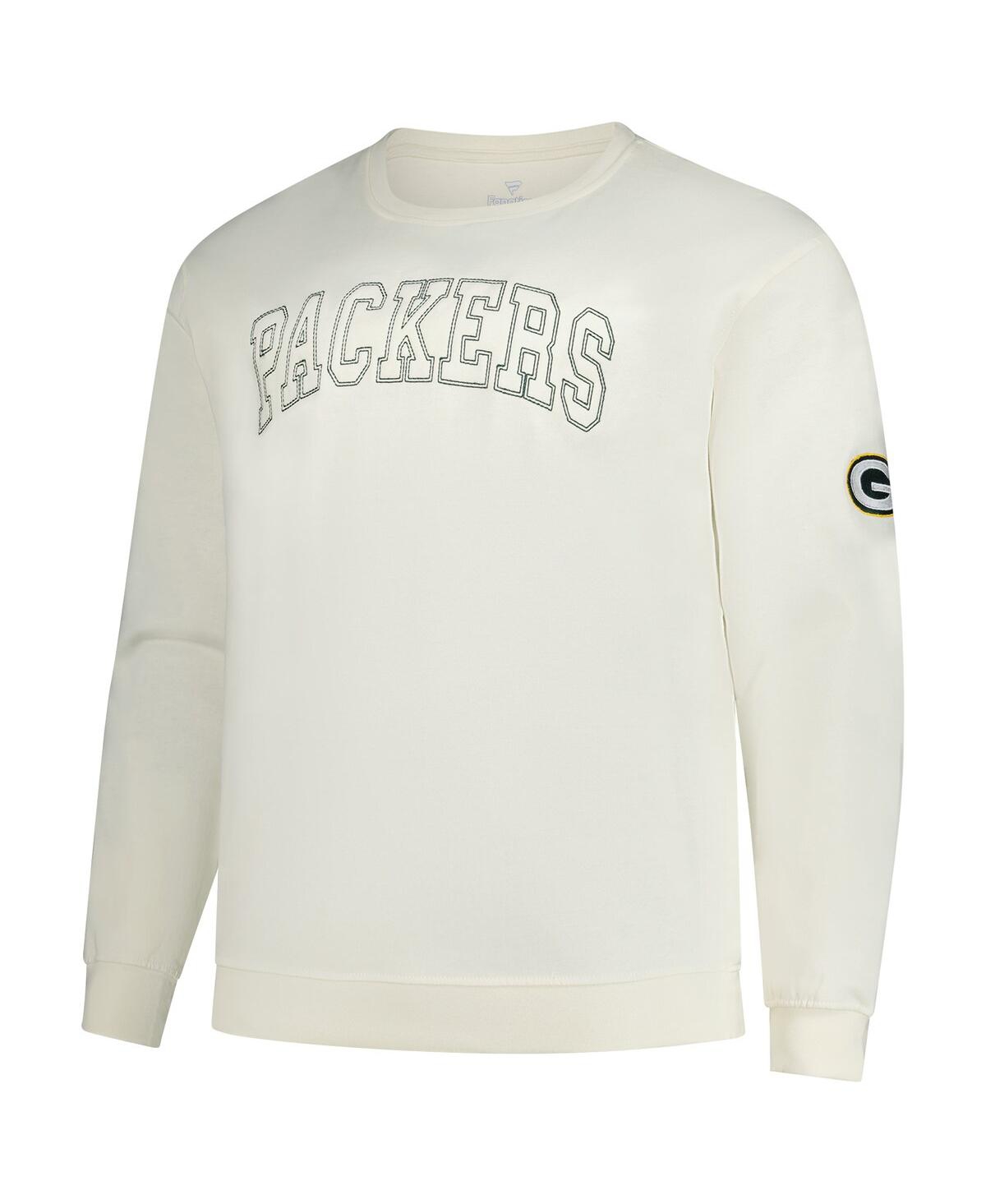 Profile Men's Cream Green Bay Packers Big Tall Fleece Sweatshirt In Animal Print