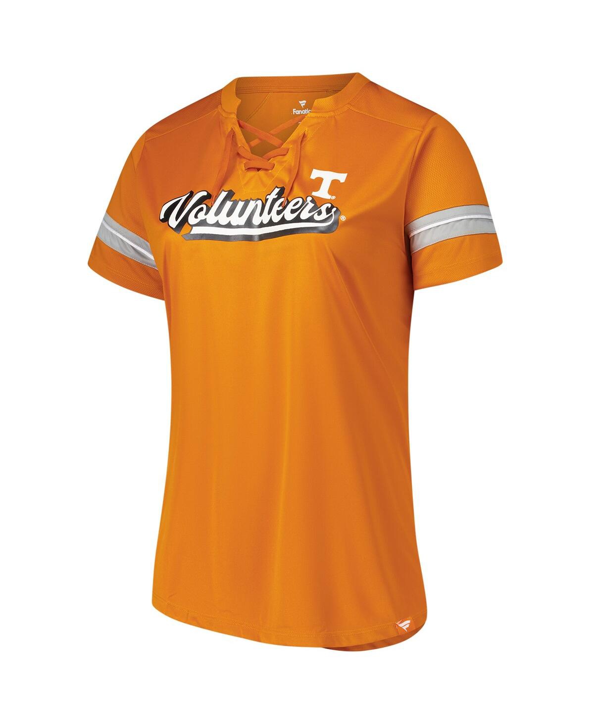 Fanatics Women's Tennessee Orange Tennessee Volunteers Plus Size Overtime Readiness Lace-up T-shirt In Orange