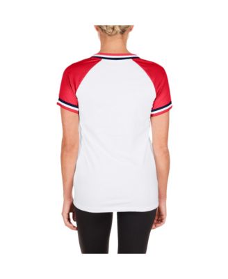 Men's White St. Louis Cardinals Jersey Double Binding Raglan V-Neck T-Shirt