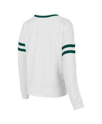 Concept Sport Women's White Miami Hurricanes Borough French Terry Arch Over Long Sleeve Top