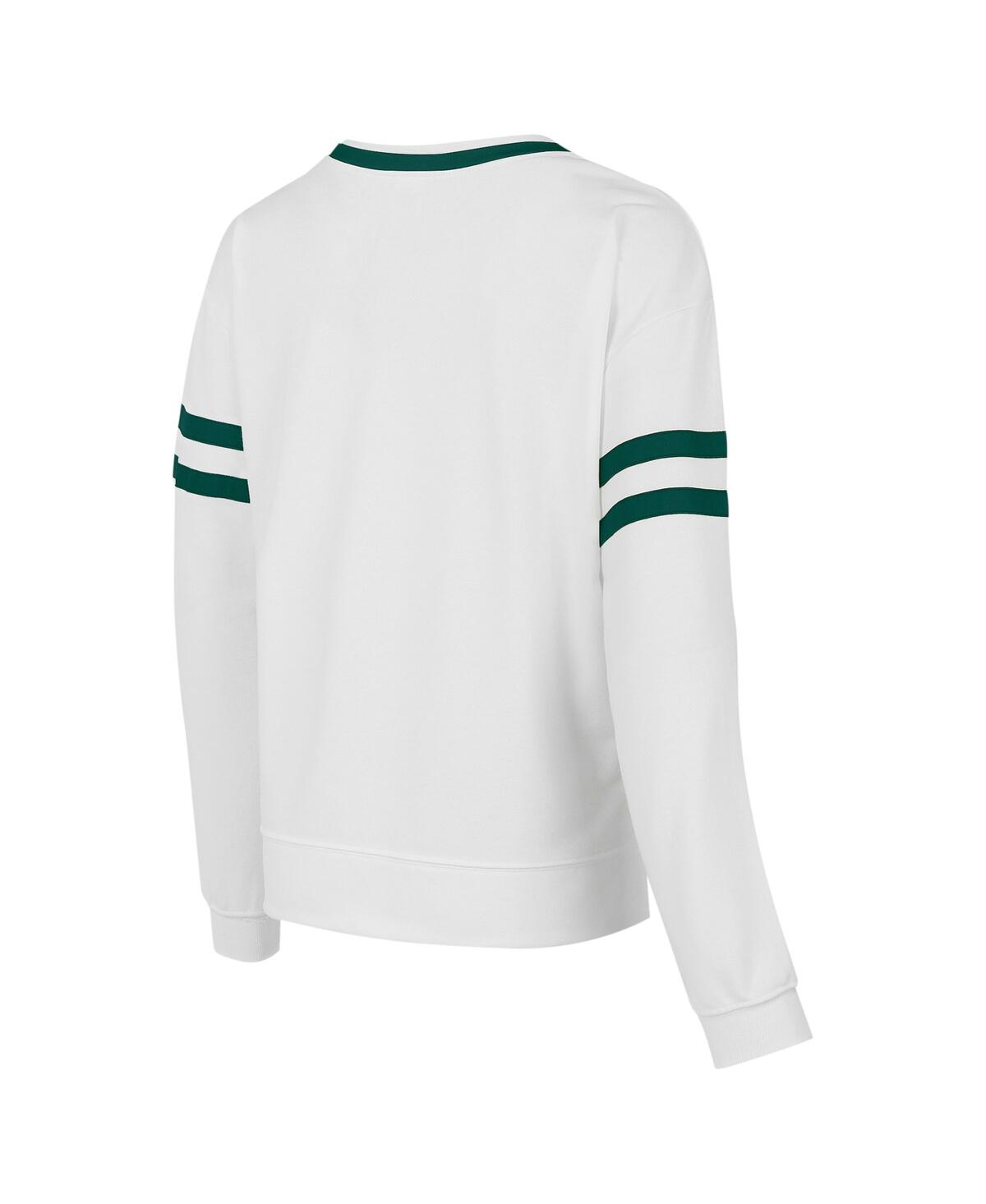 Concepts Sport Concept Sport Women's White Miami Hurricanes Borough French Terry Arch Over Long Sleeve Top In White