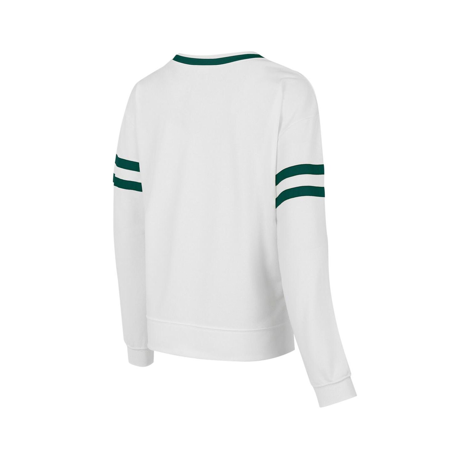Concept Sport Women's White Miami Hurricanes Borough French Terry Arch Over Long Sleeve Top