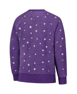 Big Girls Purple Washington Huskies Shimmer Star Reverse Sweatshirt