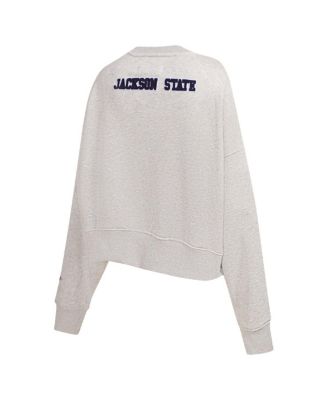 Women's Ash Jackson State Tigers Classic 3-Hit Pullover Sweatshirt