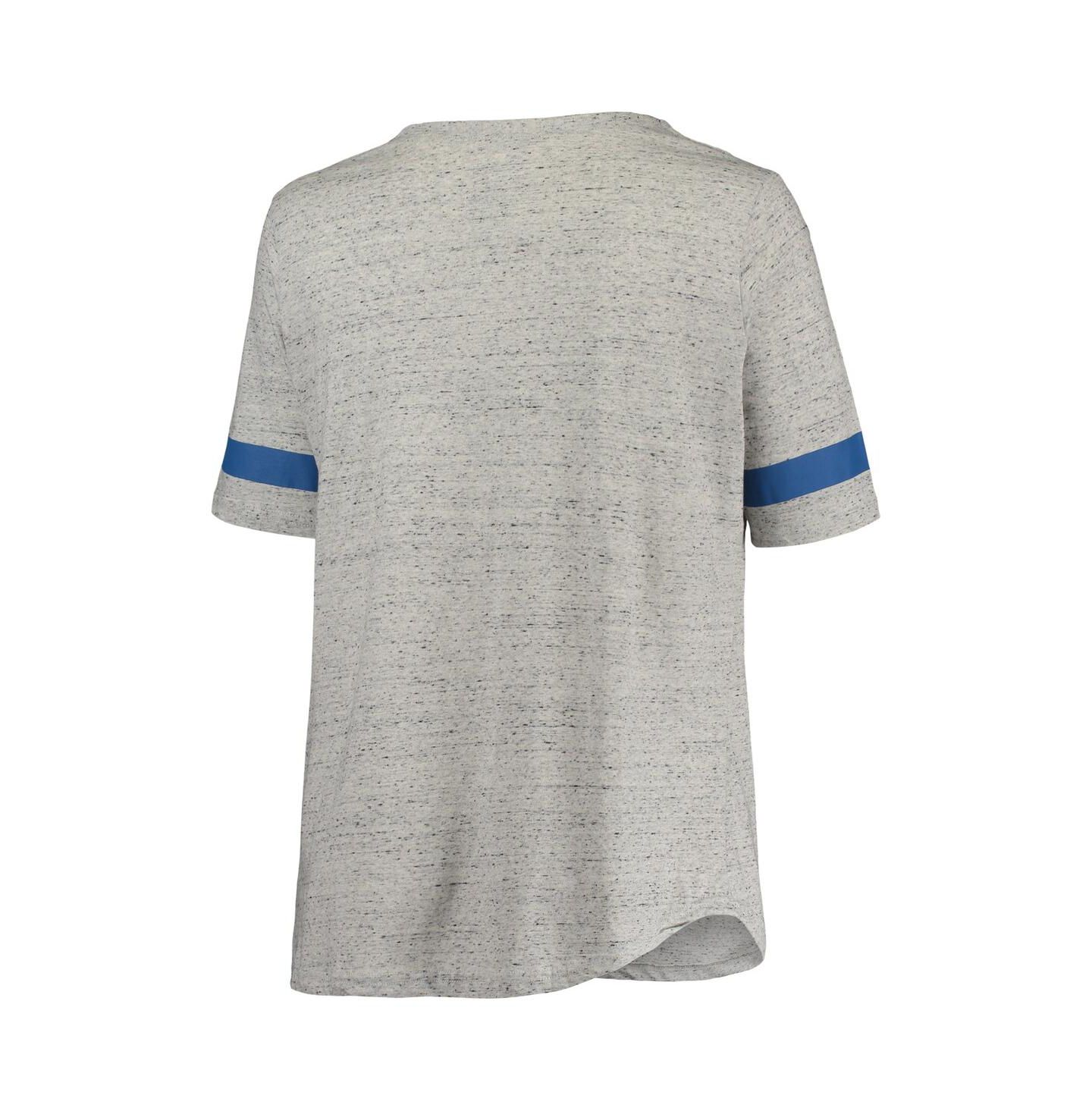 Женская футболка Profile Heathered Gray/Royal Kentucky Wildcats Plus Size Lace-Up V-Neck — фото 2