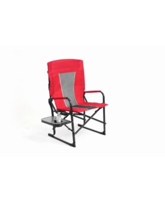 Streamdale Red, heavy-duty oversized folding camping chair with side table & pocket