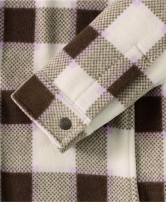 Plus Size Print Anyweather Fleece Shirt Jacket