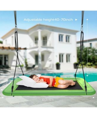 Tree Swing for Kids and Adults, 60" Waterproof Rectangle Platform Swing, 700lbs Heavy Duty with Adjustable Straps