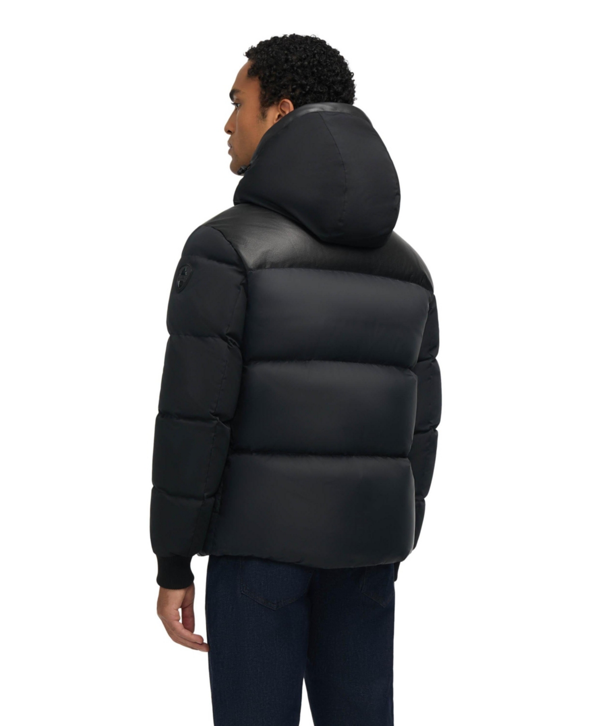 Pajar Men's Rigel Mixed Media Faux Shearling Puffer With Removable Hood In Animal Print