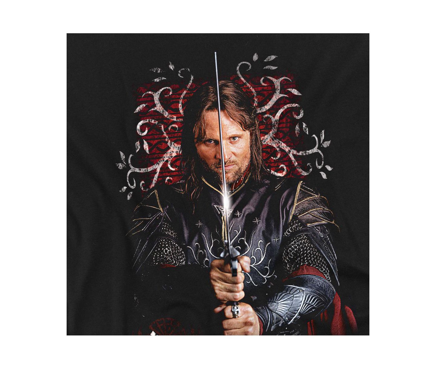Мужская футболка Lord Of The Rings Aragorn, цвет: Чёрный — фото 2