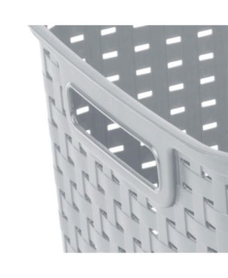 12736 Tall Weave Plastic Laundry Hamper Storage Basket, Gray (12 Pack)