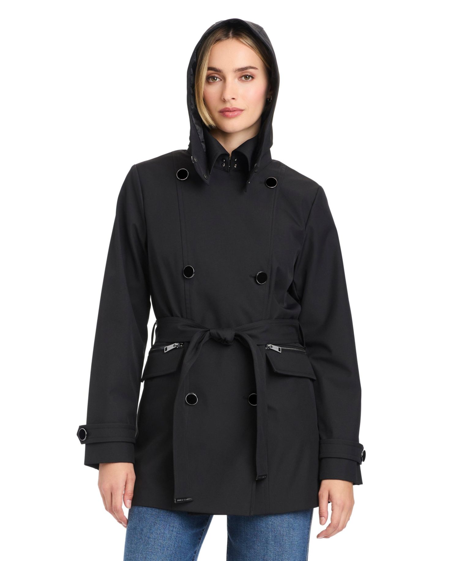 Women's Double-Breasted Belted Trench Coat