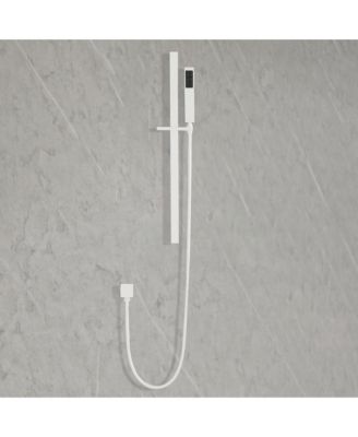 Handheld Shower with 28-Inch Slide Bar and 59-Inch Hose,White