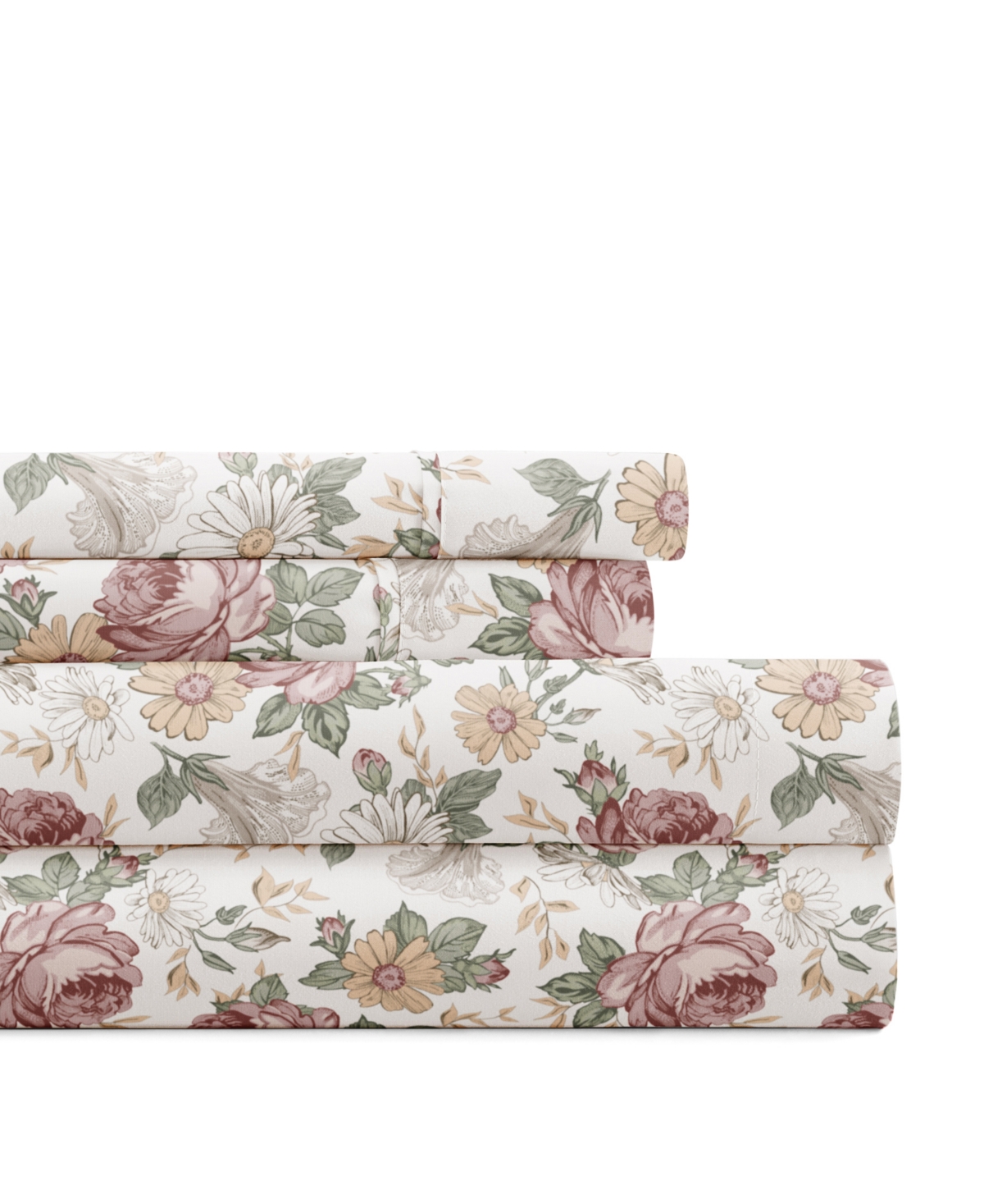 Ienjoy Home Delicate Blossoms 4-p.c. Sheet Set, Full In Pink