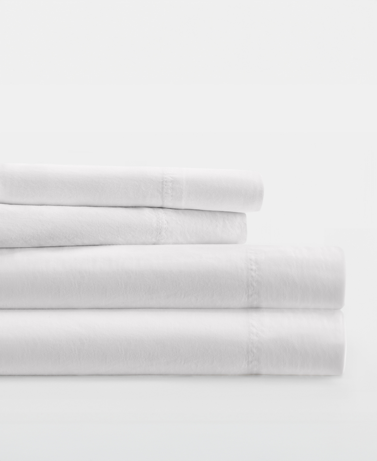 Ienjoy Home Long Staple 300-thread Count Cotton Solid 4-pc. Sheet Set, California King In White