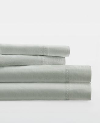 Long Staple 300-Thread Count Cotton Solid 4-Pc. Sheet Set, Queen