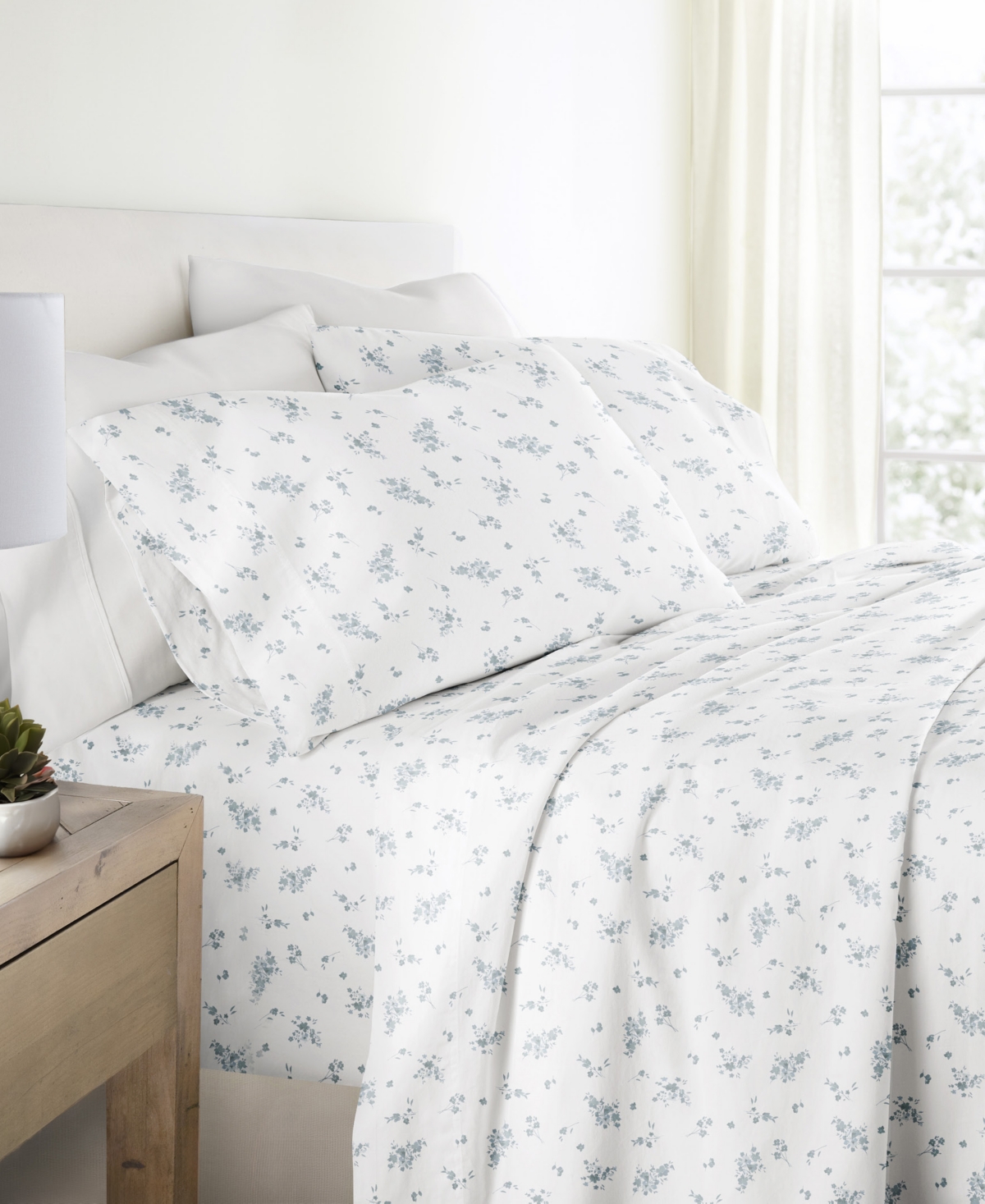 Ienjoy Home Long Staple 300-thread Count Cotton Pattern 4-pc. Sheet Set, Queen In White