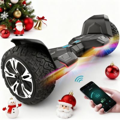 Warrior 8.5" Electric Hoverboard All-Terrain - 42V 1.5A (50Hz/60Hz), Built-in Speakers & LED Lights | Perfect Valentine's Gift for Family, Teens