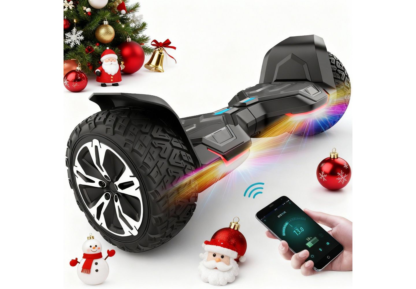 Детская игрушка Everyfun Warrior 8.5" All-Terrain Electric Balance Scooter with Music Speaker & LED Lights, Ages 8+ — фото 1