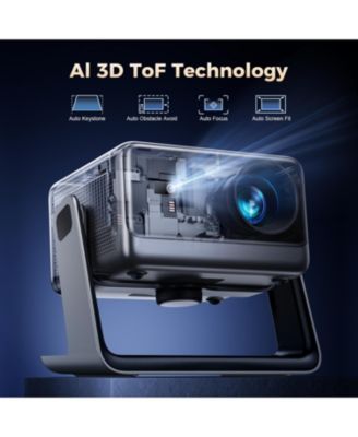 Viedo Projector With Wifi And Bluetooth, Smart Movie System/ Dolby Audio/ Auto Focus & Keystone Portable Projector For Home Theater / Outdoor