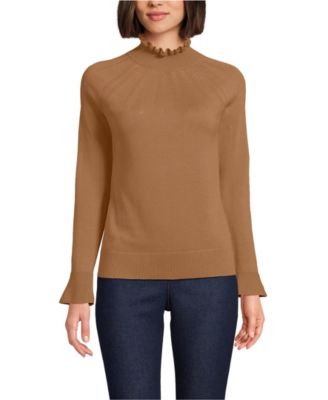 Women's Cotton Pointelle Turtleneck Sweater