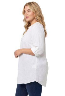 Women's Within Rayon 7-Day Three-Quarter Sleeve Tab-Front Tunic Top