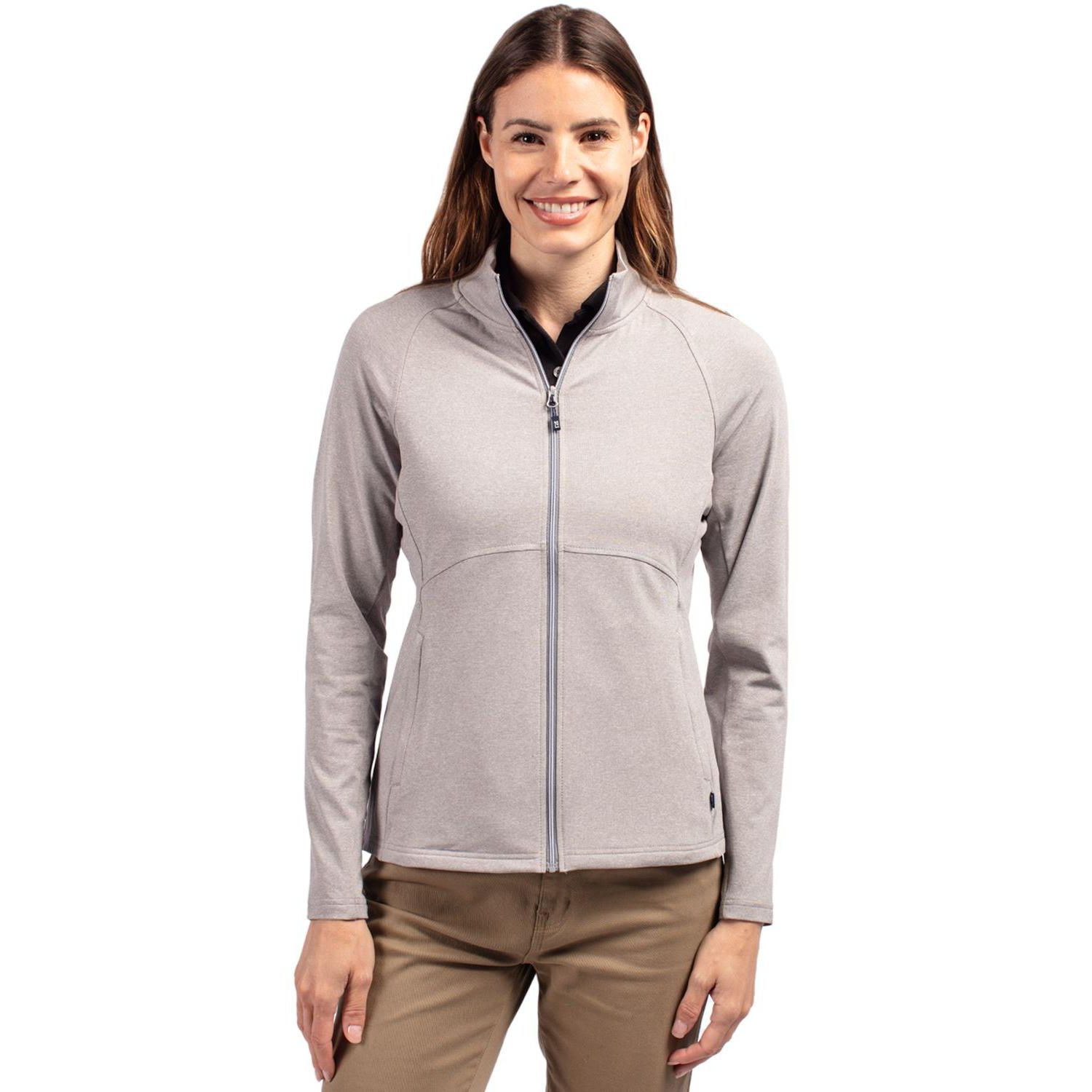 Women's Cutter and Buck Adapt Eco Knit Heather Recycled Full Zip