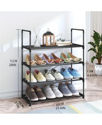 4-Tier Large Capacity Shoe Rack Sturdy Stackable Organizer for Closets Entryways