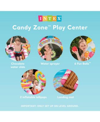 9ft x 6ft x 51in Kids Inflatable Candy Zone Play Center Pool w/ Waterslide