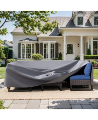 High-Quality 600D Oxford Fabric Outdoor Furniture Cover With Handles And Storage Bag Gray/Brown and Beige