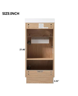 15.75" Bathroom Vanity with Reversible Resin Sink, Adjustable Shelf, Push-to-Open Door and Reversible Cabinet