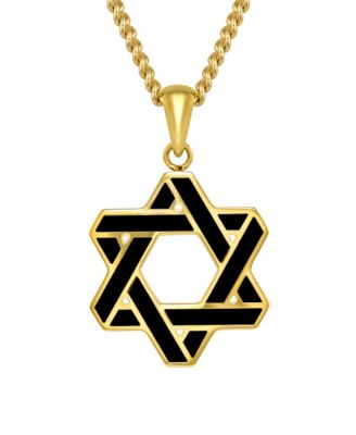 Men's Star of David Pendant, 21" Chain