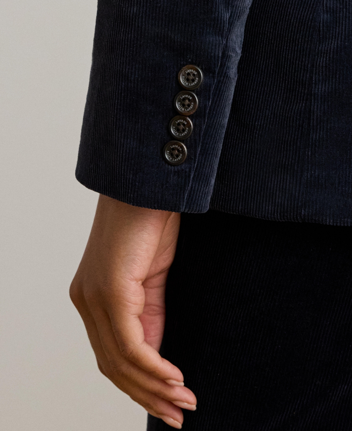 Ralph Lauren Women's Double-breasted Corduroy Blazer In Blue